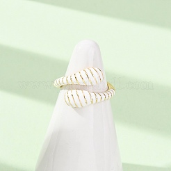 Offene Manschettenringe aus Messing und Emaille für Damen&nbsp;RJEW-A098-01G-03