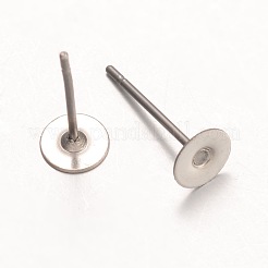 Anlaufgeschützte Ohrstecker aus chirurgischem Edelstahl 316&nbsp;X-STAS-K098-02-5mm-P