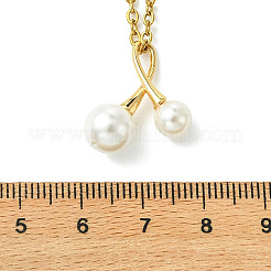 Collana da donna con ciondolo a ciliegia in ottone e perla di conchiglia&nbsp;NJEW-JN06245