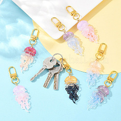 10 pendentif décoratif en résine en forme de méduse&nbsp;HJEW-YW00274