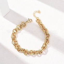 Bracelets à double anneau en acier inoxydable 304 martelé pour femmes&nbsp;BJEW-G780-06G-01