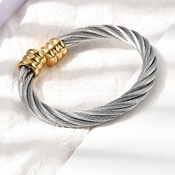Bracciali a polsino in acciaio inossidabile 304&nbsp;BJEW-P310-26A-GP