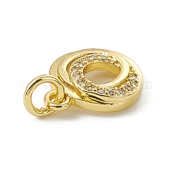 Charms in ottone con micro pavé di zirconi cubici trasparenti&nbsp;ZIRC-F132-89G