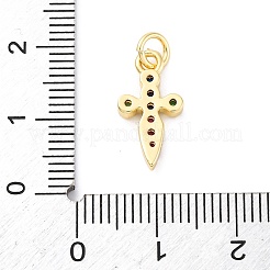 Pendentifs avec zircon cubiques à micro-pavés en laiton&nbsp;KK-S510-17G