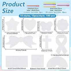100 pz 10 stili fai da te forme di tela di plastica&nbsp;DIY-WA0001-30