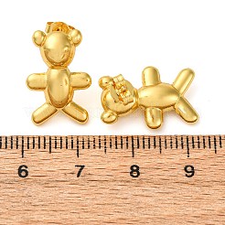 Pendientes de latón con forma de oso&nbsp;EJEW-D322-04G