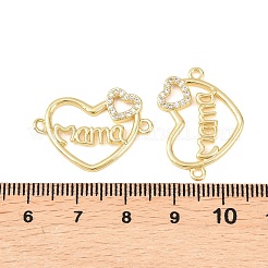 Muttertag Messing Micro Pave klare Zirkonia Wort Mama Verbinder Charms&nbsp;KK-F931-17A-G