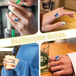 DIY 304 Edelstahl Herz Fingerringe Herstellungssets&nbsp;STAS-HY0001-96