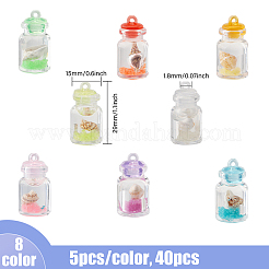 40 Stück 8 Farben transparente und leuchtende Kunststoffanhänger&nbsp;KY-CA0001-50