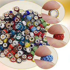 200 Stück 20 Farben handgemachte Polymer Clay Strass europäische Perlen&nbsp;CPDL-PA0001-01A