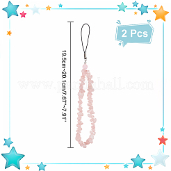 Bracelets mobiles en chaîne perlée avec éclats de quartz rose naturel&nbsp;FIND-WH0135-07D