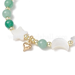 Bracciali elastici con perline rotonde in pietre preziose naturali e sintetiche per le donne&nbsp;BJEW-JB11663
