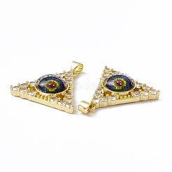 Ciondoli in ottone con placcatura a cremagliera con micro pavé di zirconi chiari&nbsp;ZIRC-C041-35G