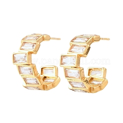 Pendientes de acero inoxidable 304 y circonita cúbica transparente&nbsp;SA-G003-02G
