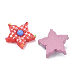 Cabochon in resina opaca con motivo tartan&nbsp;CRES-A061-01A