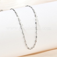 Colliers à maillons cubiques en acier inoxydable 304 de 1.5 mm pour femmes&nbsp;NJEW-G201-03P
