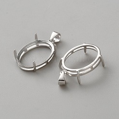 Fassungen für Korbanhänger aus Sterlingsilber&nbsp;STER-WH0008-73B-P