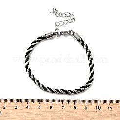 Bracelets en corde de nylon en acier inoxydable 304&nbsp;BJEW-Z124-01P