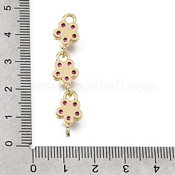 Messing Pavé Zirkonia Blumenverbinder Charms&nbsp;CU-E002-07G-06