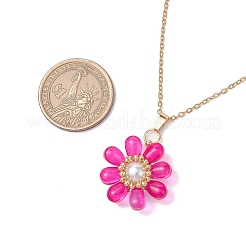 Colliers pendentifs en perles de verre et perles de verre pour femmes&nbsp;NJEW-MZ00106-03