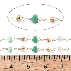 Catene fatte a mano in ottone e perline di vetro&nbsp;CHC-L051-03KCG-03