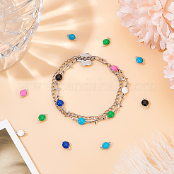 60 Stück 6 Farben 304 Edelstahl Emaille Verbinder Charms&nbsp;STAS-DC0011-24