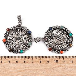 Chakra-Anhänger aus natürlichem Tigerauge&nbsp;G-NH0025-01AS