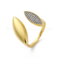 Mikropavé-Manschettenringe aus klarem Zirkonia aus Messing für Damen&nbsp;RJEW-H248-06G