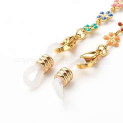 Cadenas de anteojos de cadena de eslabones de esmalte de latón hechos a mano&nbsp;AJEW-EH00364