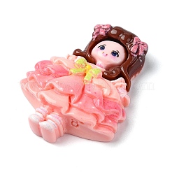 Cartoon Mädchen undurchsichtige Harz Decoden Cabochons&nbsp;RESI-S392-06B-01