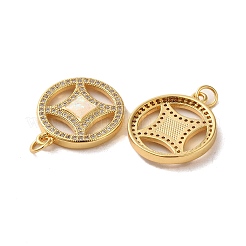 Kupfer Cash Messing Micro Pave Zirkonia mit synthetischen Opal Anhänger&nbsp;KK-D096-08G-02
