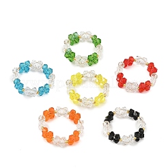 6 Stück 6 Farben Glasperlen-Fingerringe&nbsp;RJEW-MZ00036