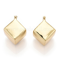Orecchini a cerchio spessi rombo in ottone per le donne&nbsp;EJEW-F303-05G
