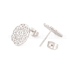 Orecchini a bottone in acciaio inossidabile 304&nbsp;EJEW-M208-09P