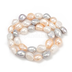 Fili di perle di perle d'acqua dolce coltivate naturali&nbsp;PEAR-P064-20K-09F