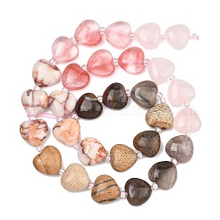 Colliers de perles en verre de quartz cerise à dégradé de couleurs&nbsp;G-B185-A10