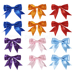 24 Stück 6 Farben Bowknot handgefertigtes Polyester-Ornament-Zubehör&nbsp;AJEW-TA0001-64