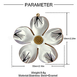 304 Edelstahl Emaille große Anhänger&nbsp;STAS-OY004-79G
