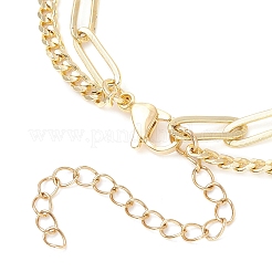 Bracelets double couche en laiton avec chaînes à trombones et chaînes gourmettes pour femmes&nbsp;BJEW-JB11815