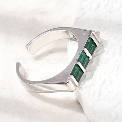 Anelli aperti con polsino in ottone micro pavé di zirconi cubici per donna&nbsp;RJEW-L343-02P-02