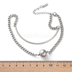 Panzerketten-Wickelarmbänder aus 304 Edelstahl für Damen&nbsp;BJEW-A036-12P