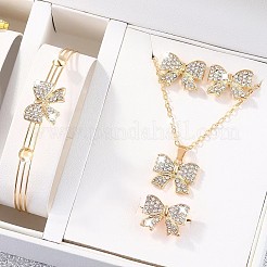 Orecchini a bottone con strass in lega con fiocco&nbsp;FS-WGFEA72-01
