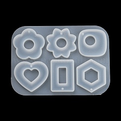 Blumen-Herz-Sechseck-DIY-Anhänger-Silikonform&nbsp;DIY-E072-04B