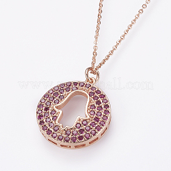 Colliers en laiton avec pendentif avec zircone cubique de micro pave&nbsp;NJEW-E111-51RG