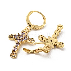 Orecchini pendenti a monachella in vero ottone placcato oro 18k&nbsp;EJEW-A033-03G-06