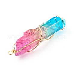 Electroplate pendenti in cristallo di quarzo naturale&nbsp;PALLOY-JF00741-02