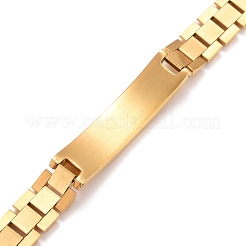 Bracciale a maglie rettangolari con zirconi chiari&nbsp;BJEW-G649-02G
