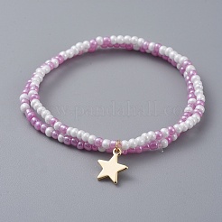 Glasperlen Kinder Stretch Armbänder&nbsp;BJEW-JB04825