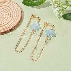 Boucles d'oreilles pendantes en perles d'aigue-marine naturelle pour femme&nbsp;EJEW-TA00028-01