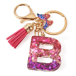 Porte-clés papillon en résine et alliage&nbsp;KEYC-TADJ0002-02G-B